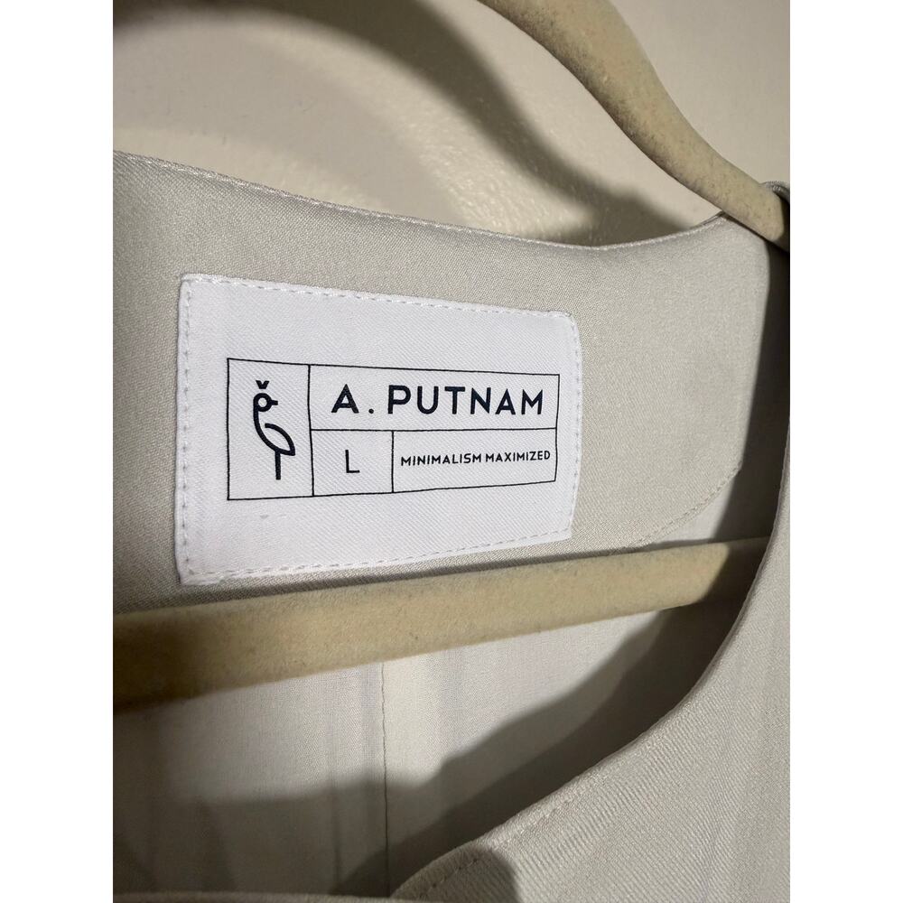 A. Putnam Sport Twill Long Line Vest in Silver Burch Women’s Sz. L - Picture 3 of 6